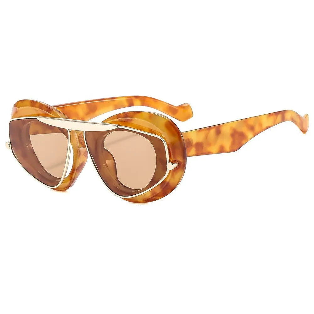 Óculos de sol de grande armação Ins Street Shot Cat's Eye Óculos Anti-Ultravioleta, Personalidade retrô, Y2K Moda, Novo