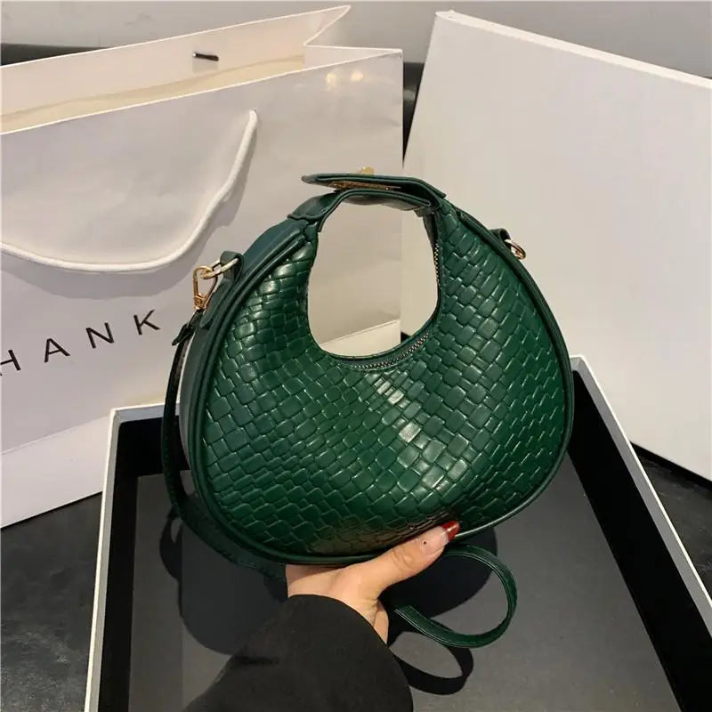 Bolsa de transporte de ombro meia lua retrô, bolsa tiracolo feminina, elegante e simples, de lazer, nova