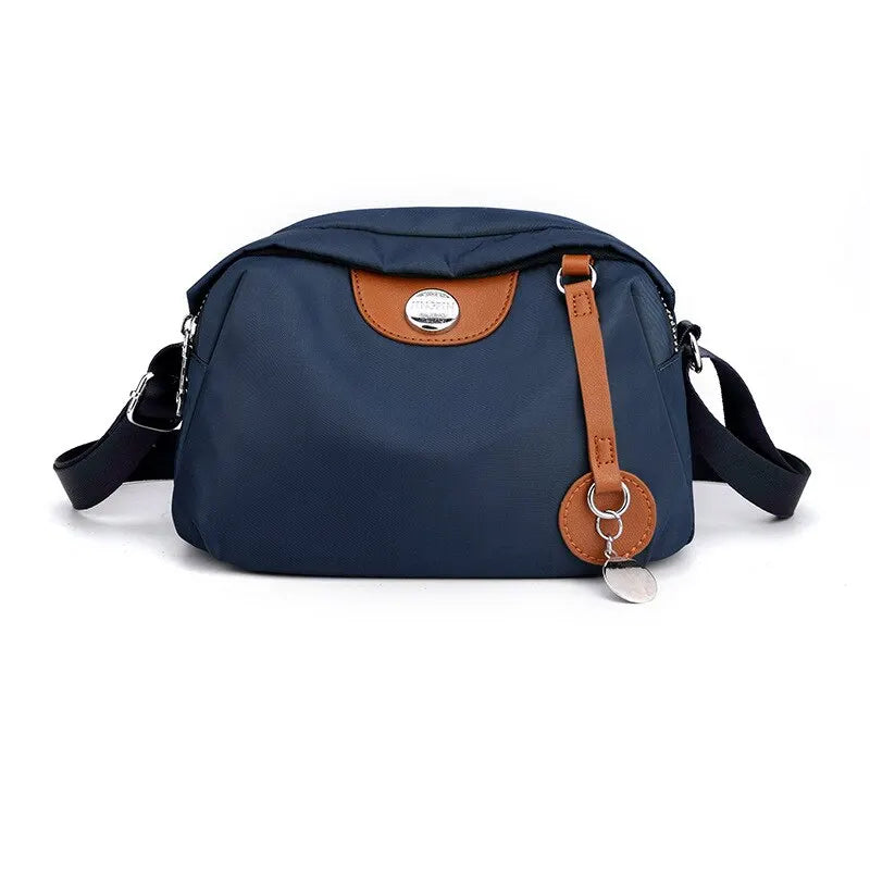 Mulheres de nylon impermeável grande capacidade Crossbody Bag Casual cor sólida Messenger Shoulder Bag