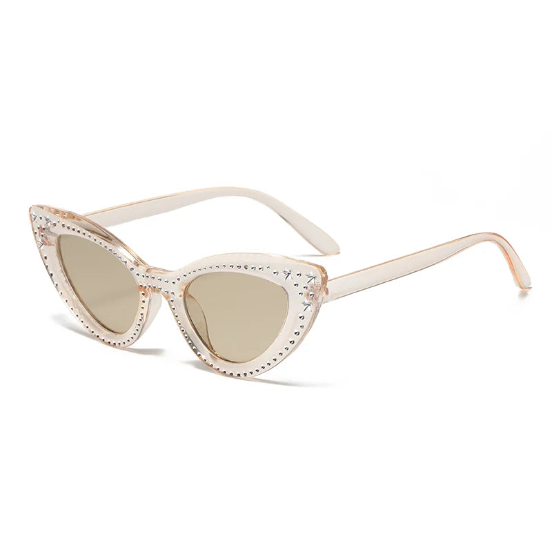 2024 novo olho de gato diamante óculos de sol pentagrama high-end moda óculos de sol feminino na moda