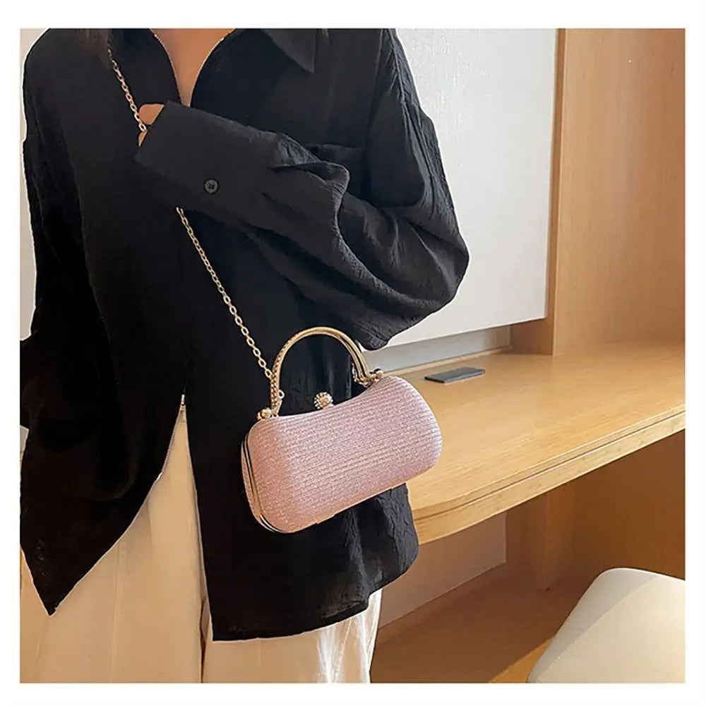 Casamento nupcial frisado bolsa de noite feminina saco de jantar corrente bolsas de ombro elegante strass embreagem forma ovo saco de noite