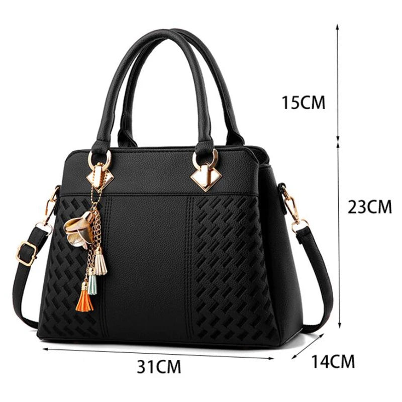 Gusure-Luxo Crossbody Bag com Tassel para Mulheres, Pendurado, Grande Capacidade, Bolsas de Ombro Femininas, Tote Bordado, Bolsa