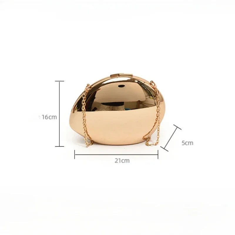 Designer acrílico concha forma saco de embreagem ouro prata feminino saco de festa à noite bonito brilhante metal ombro crossbody sacos pequena bolsa