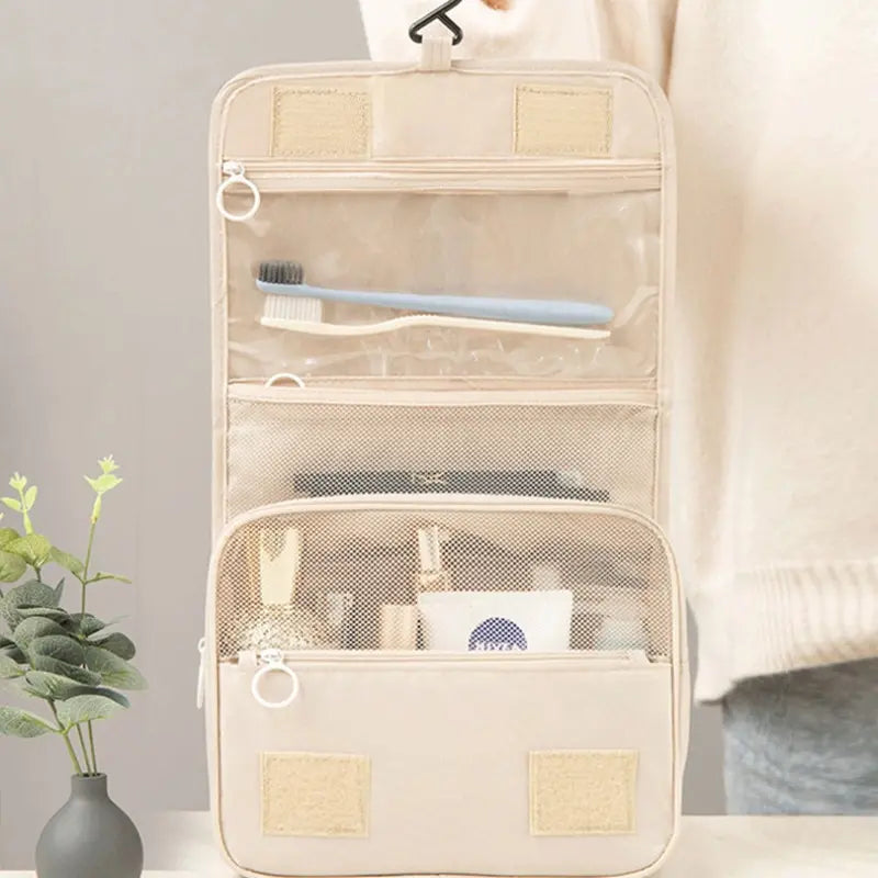 Saco de viagem impermeável para mulheres, maquiagem, sacos cosméticos, organizador de higiene pessoal, armazenamento, gancho do banheiro, bolsa de lavagem, alta qualidade