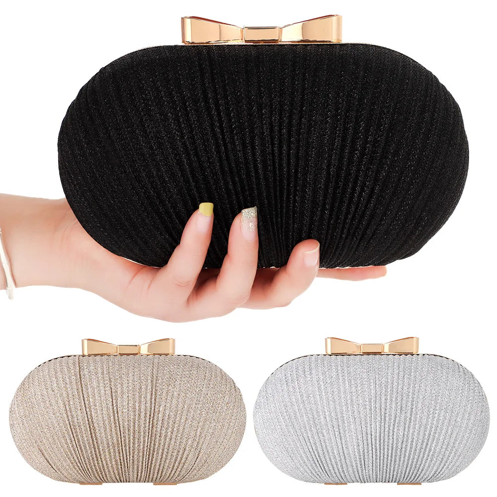 Bolsa de mão feminina para casamento, bolsa de festa à noite com corrente, bolsa de ombro elegante com strass em forma de ovo, bolsa de mão para banquete