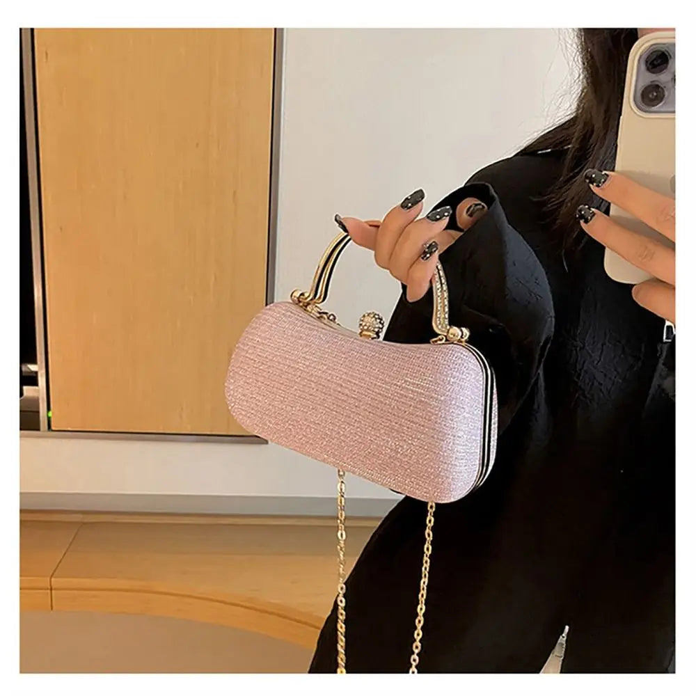 Casamento nupcial frisado bolsa de noite feminina saco de jantar corrente bolsas de ombro elegante strass embreagem forma ovo saco de noite