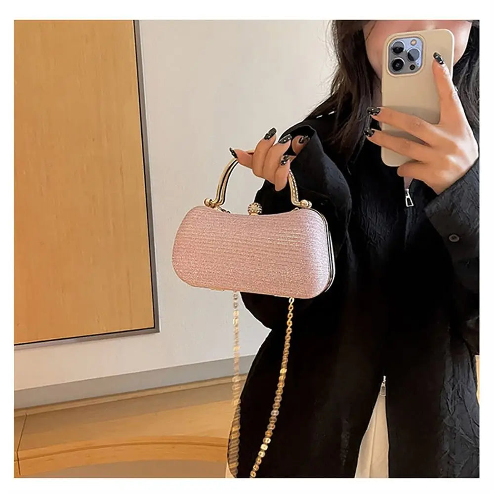 Casamento nupcial frisado bolsa de noite feminina saco de jantar corrente bolsas de ombro elegante strass embreagem forma ovo saco de noite
