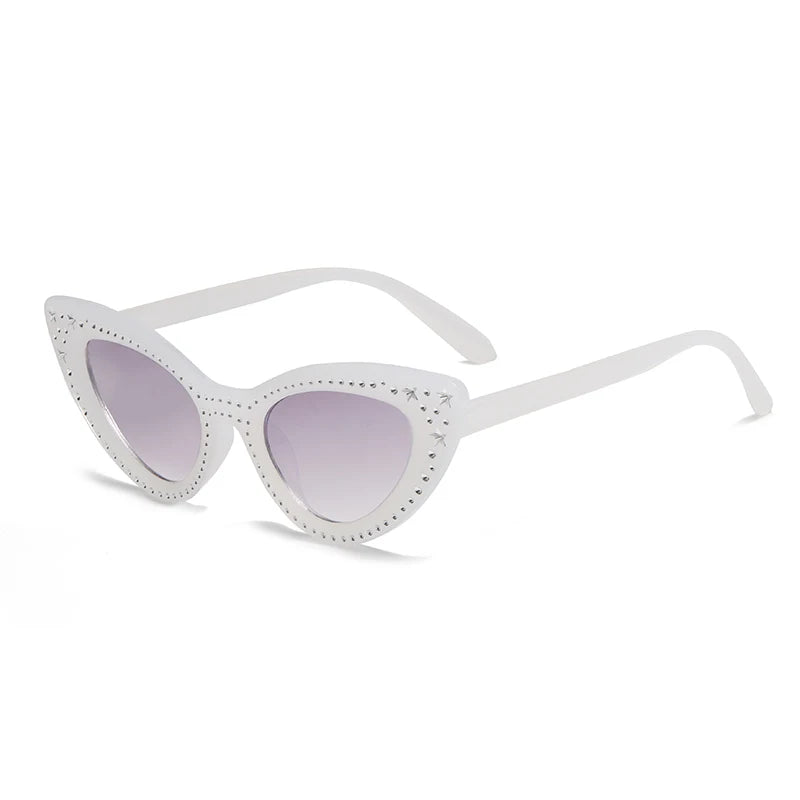 2024 novo olho de gato diamante óculos de sol pentagrama high-end moda óculos de sol feminino na moda