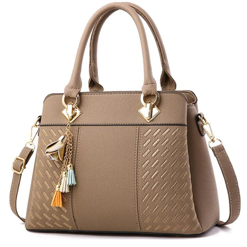Gusure-Luxo Crossbody Bag com Tassel para Mulheres, Pendurado, Grande Capacidade, Bolsas de Ombro Femininas, Tote Bordado, Bolsa